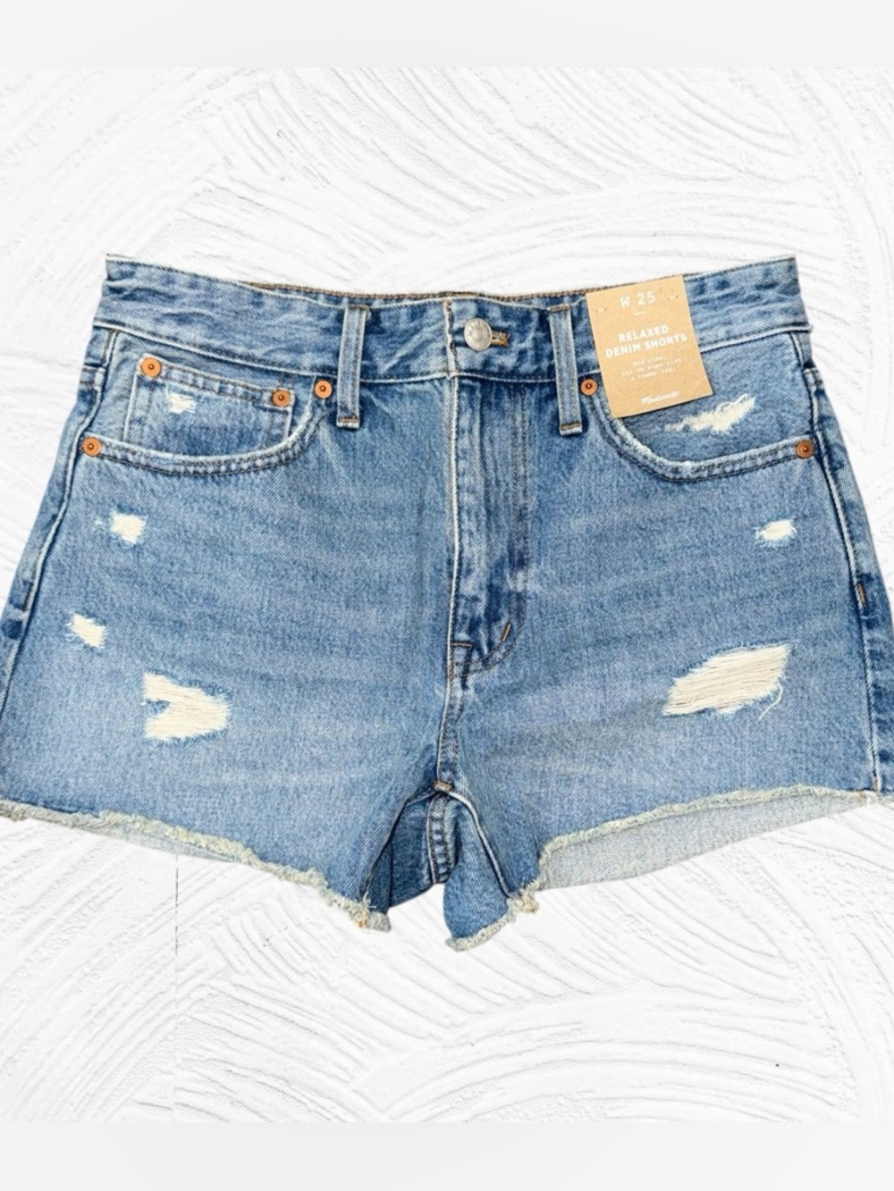 Madewell Relaxed Denim Shorts in Renfield Wash Destructed Edition - 25X3‎